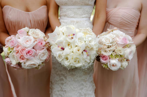 brides and bridesmaids wedding bouquets