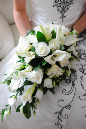 Brides white roses.