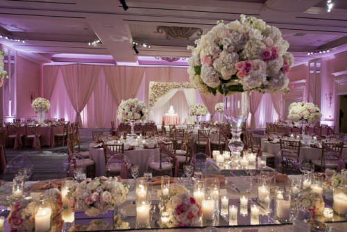 Beautifully decorated wedding ballroom